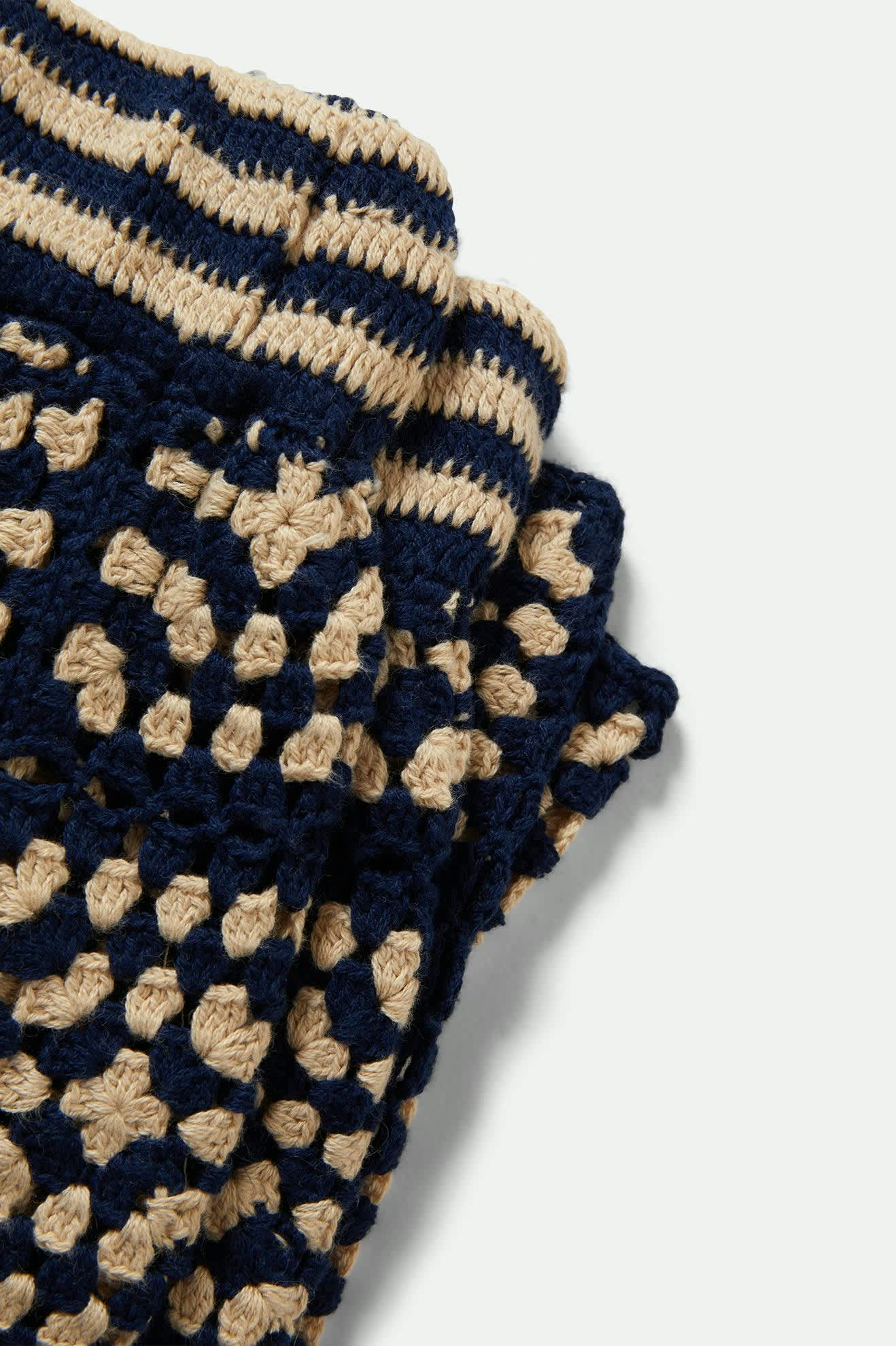 Women's Crochet Short in the color Mood Indigo/Off White - Additional Laydown image