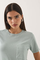 Women's Carefree Organic Garment Dye Perfect T-Shirt in the color Sea Grass - Additional Fit image