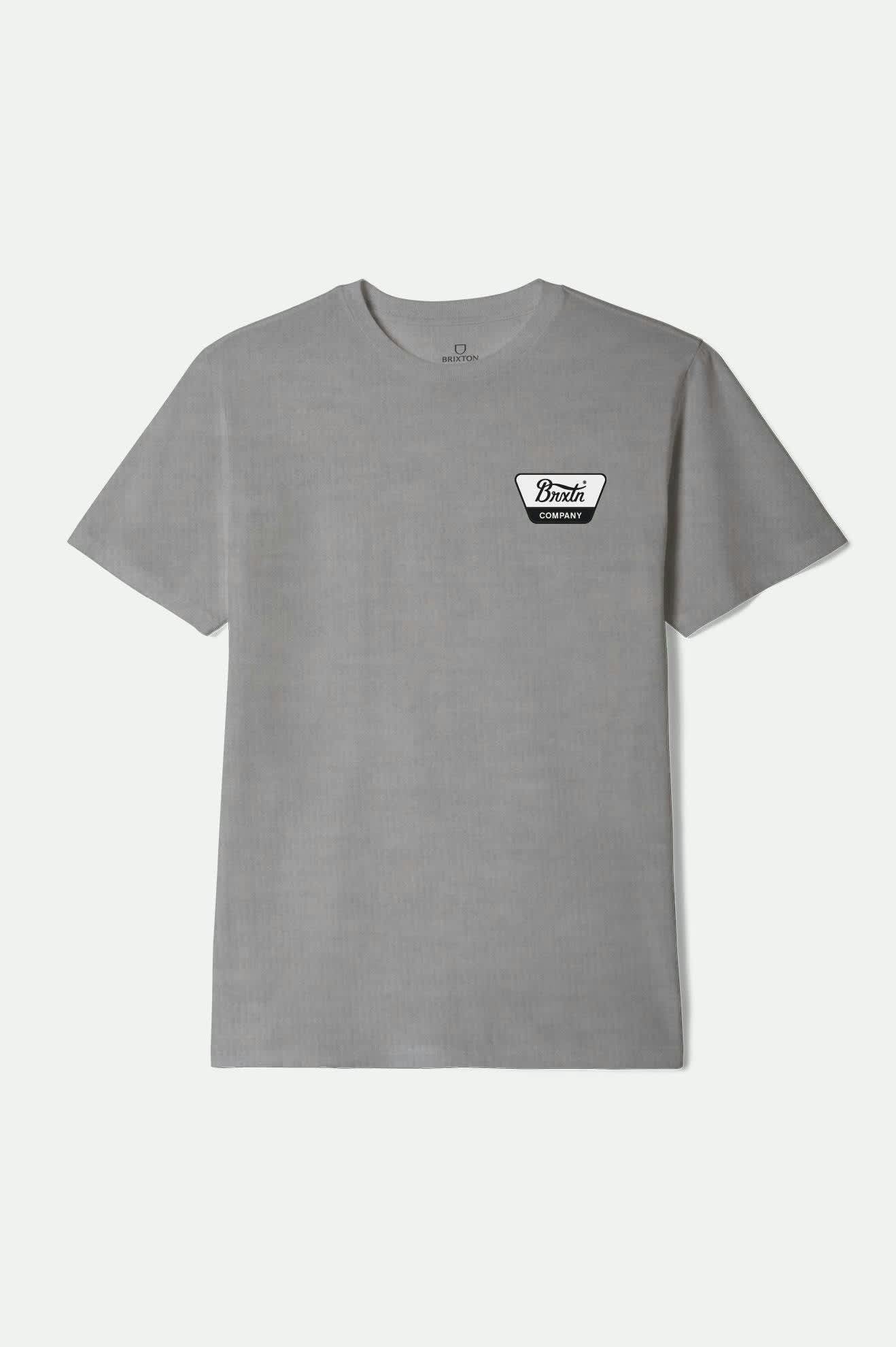 Men's Linwood Short Sleeve Standard T-Shirt in the color Heather Grey/Off White/Red Mahogany - Front Product View