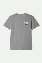 Men's Linwood Short Sleeve Standard T-Shirt in the color Heather Grey/Off White/Red Mahogany - Front Product View