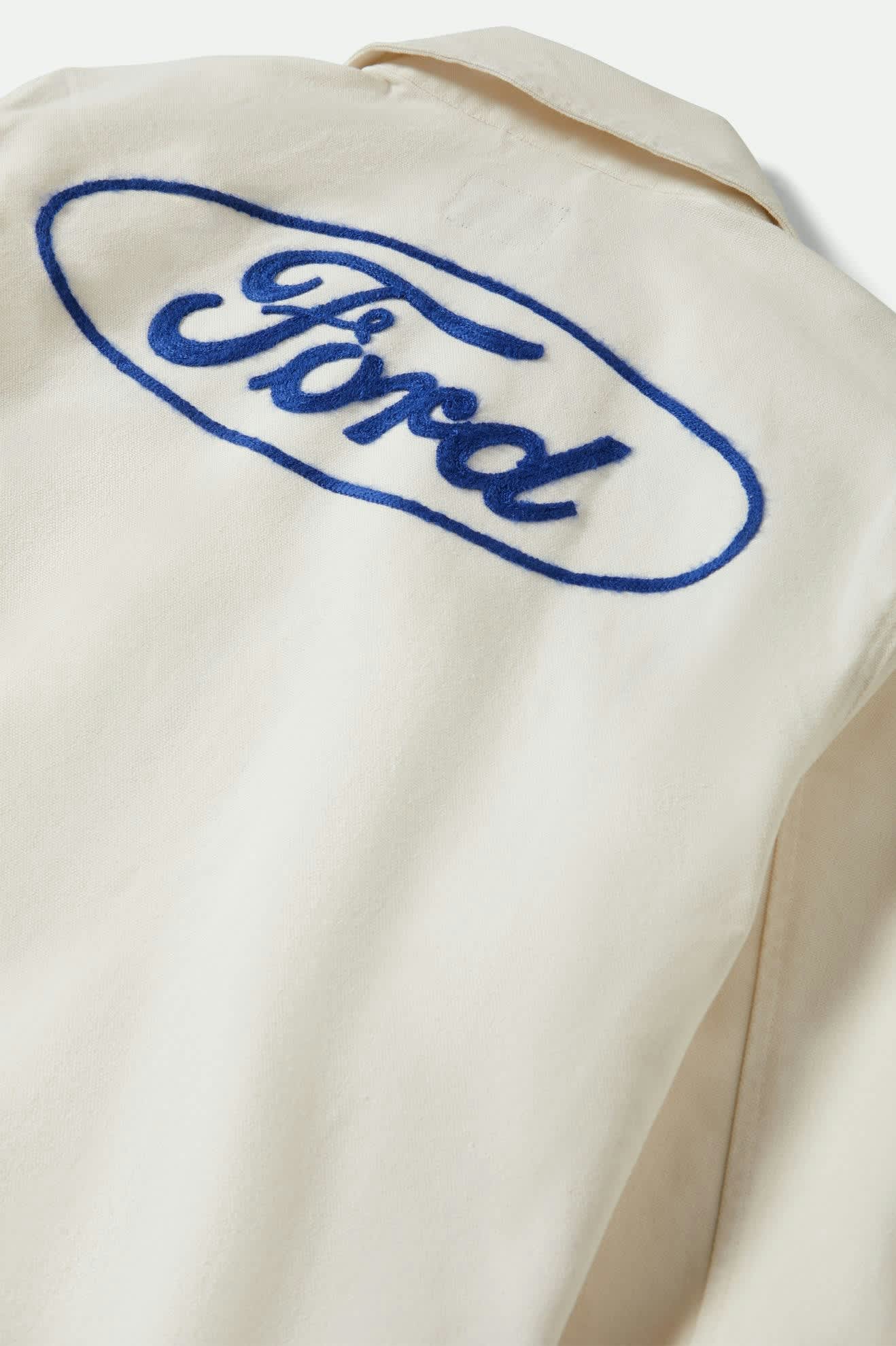 Men's Ford Number One Garage Jacket in the color Wimbledon White - Additional Laydown image