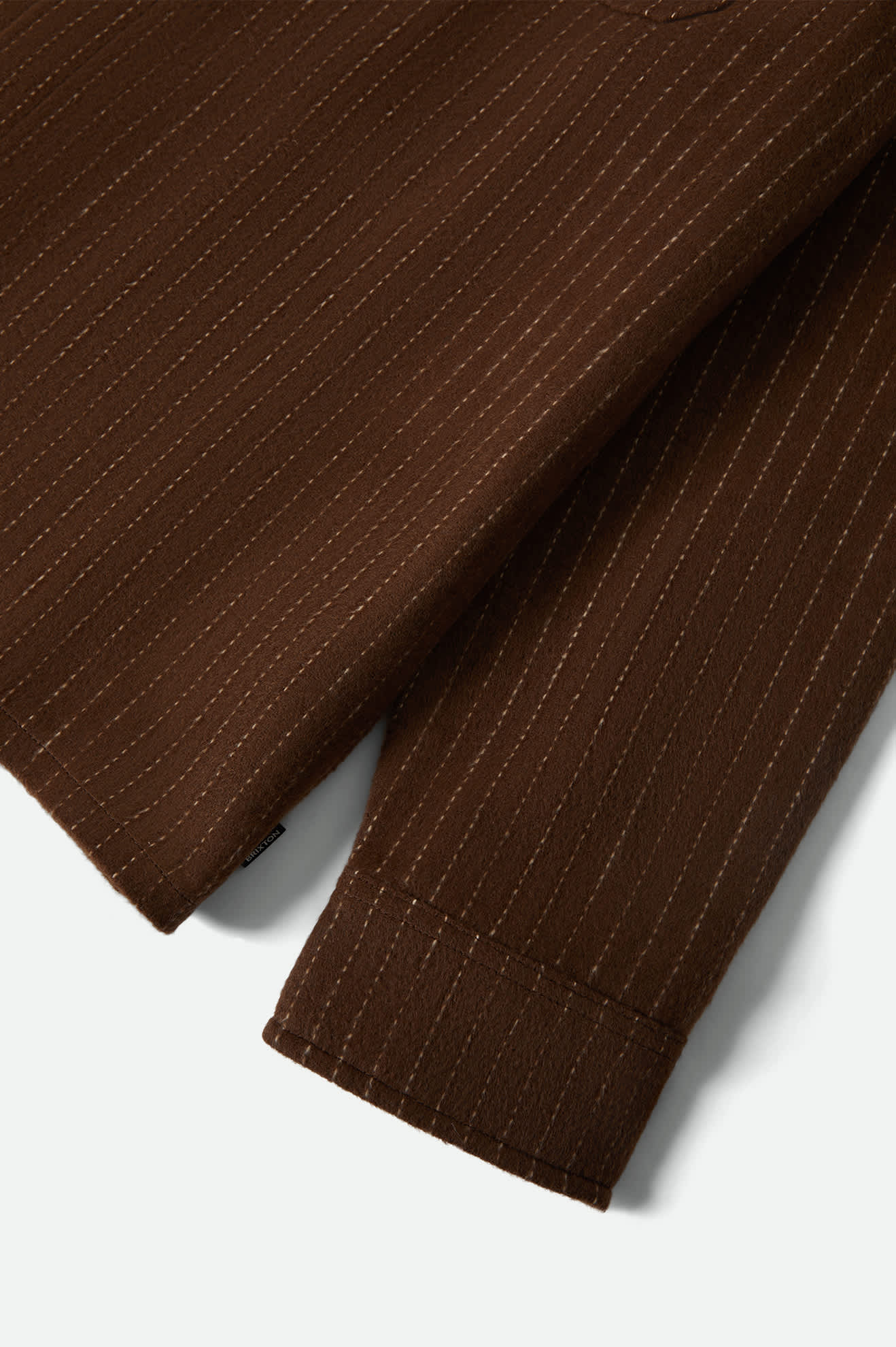 Men's Selden Soft Brushed Flannel in the color Pinecone Brown Pinestripe - Additional Laydown image