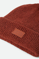 Women's Woodburn Women's Tall Brushed Beanie in the color Terracotta - Additional Laydown image