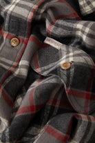 Women's Bowery Crop Women's Overshirt in the color Washed Black Plaid - Additional Laydown image