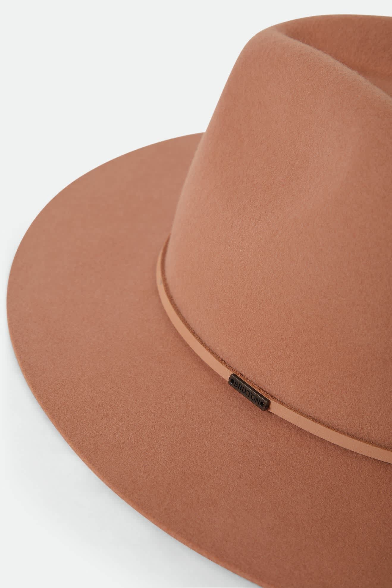 Unisex Wesley Fedora in the color Italian Clay - Additional Laydown image