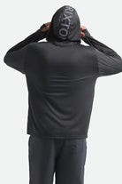 Men's Journey Long Sleeve Sun Hoodie in the color Black - Men's Back View