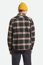 Men's Bowery Heavyweight Flannel in the color Black/Cream - Men's Back View