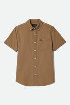 Men's Sanford Short Sleeve Shirt in the color Khaki - Front Product View