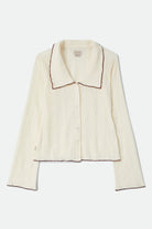 Women's Grace Button Down Shirt in the color Off White/Wild Ginger - Front Product View