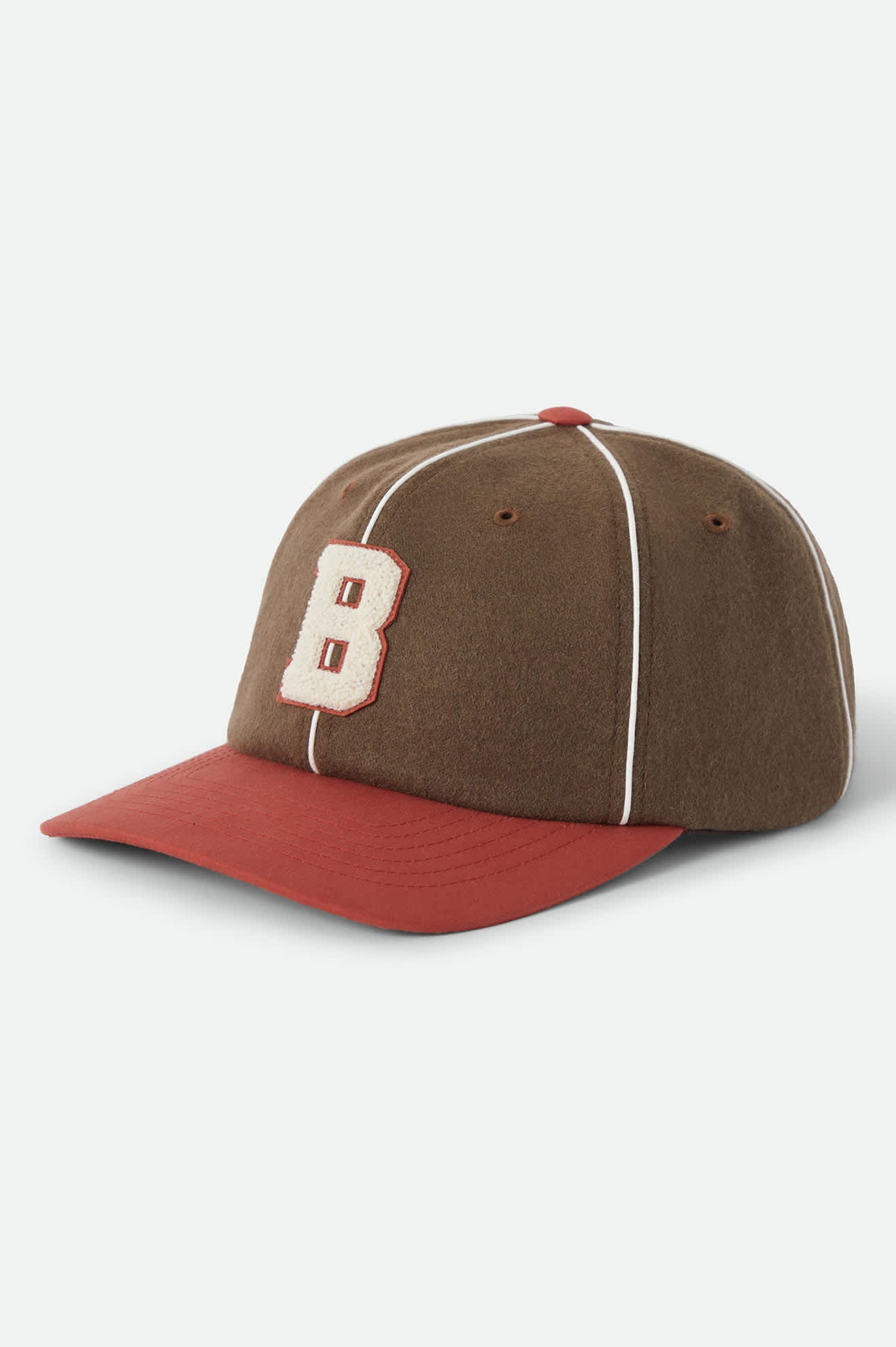 Unisex Big B Adjustable Hat in the color Walnut Brown/Red Earth - Front Product View