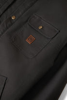Men's Builders Stretch L/S Overshirt in the color Washed Black - Additional Laydown image