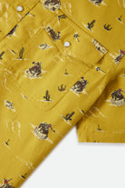 Men's Lone Star X Brixton Short Sleeve Shirt in the color Texas Gold - Additional Laydown image