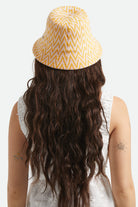 Women's Lisboa Knit Packable Bucket Hat in the color Multi Color Zigzag - Women's Back View