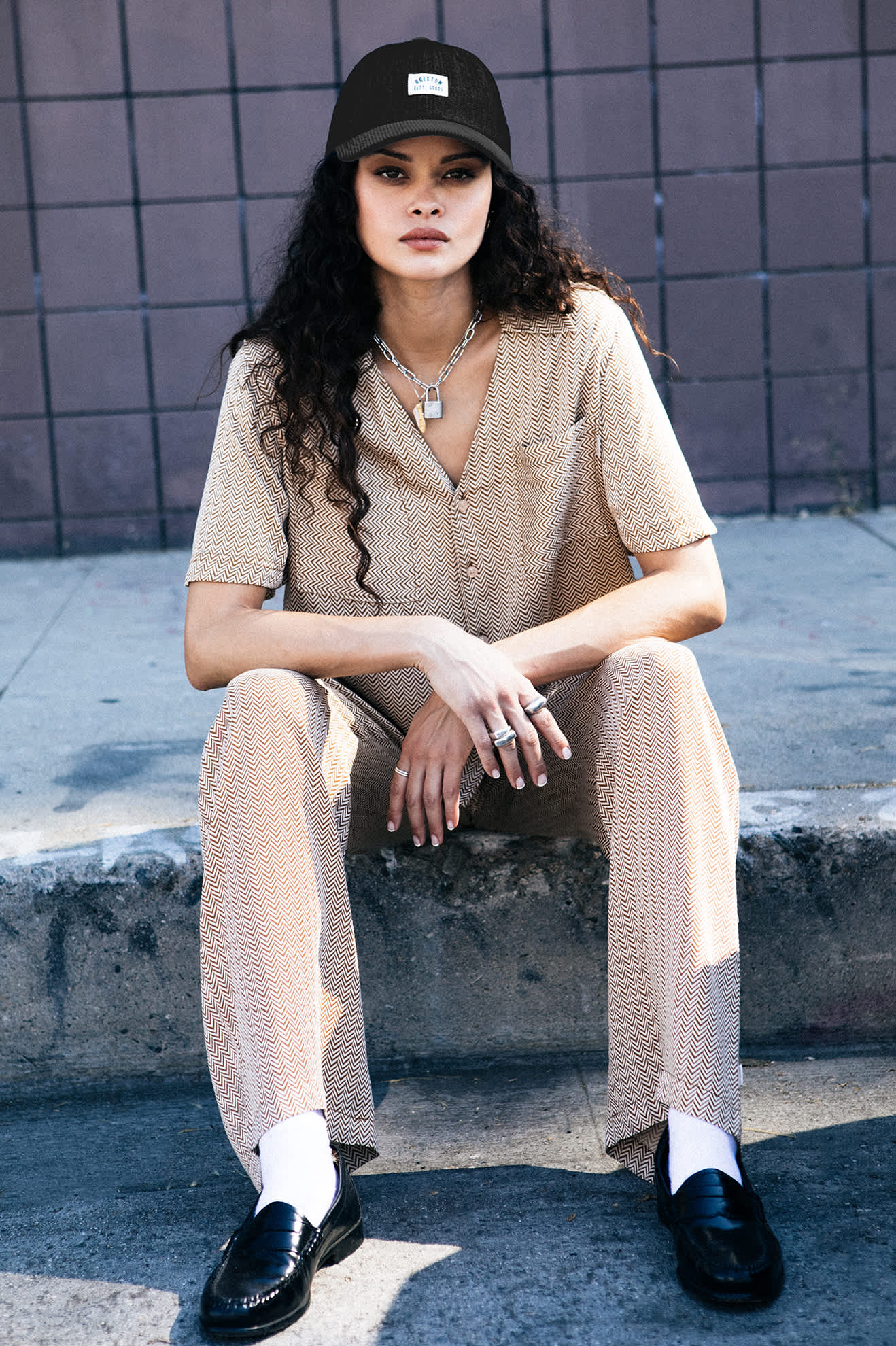 Women's Hudson Lounge S/S Shirt in the color Washed Copper/Whitecap - Men's Lifestyle image