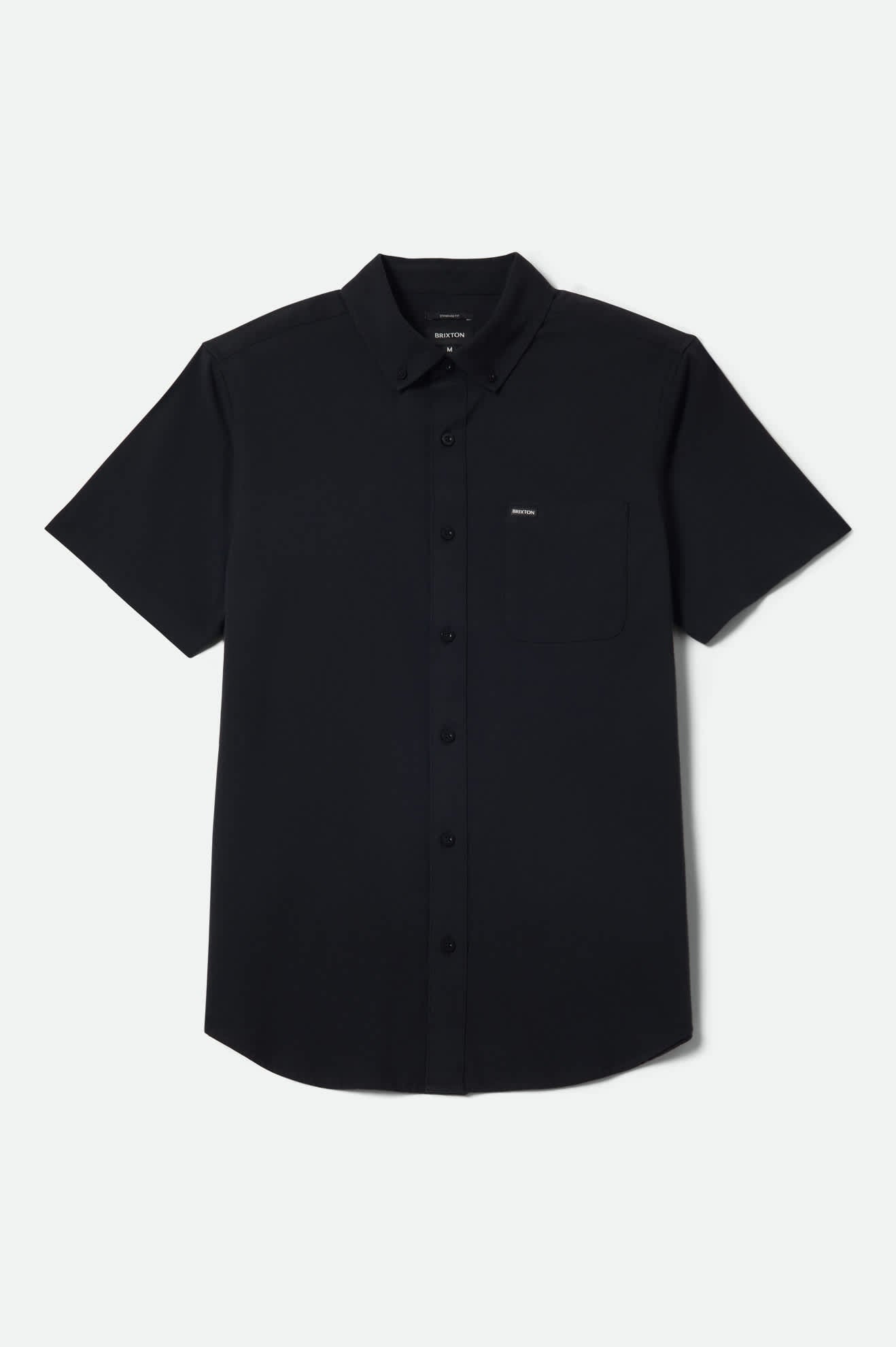 Men's Sanford Oxford Short Sleeve Shirt in the color Black - Front Product View