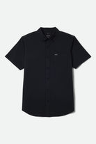 Men's Sanford Oxford Short Sleeve Shirt in the color Black - Front Product View