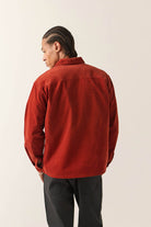 Men's Century Overshirt in the color Washed Brick - Men's Back View