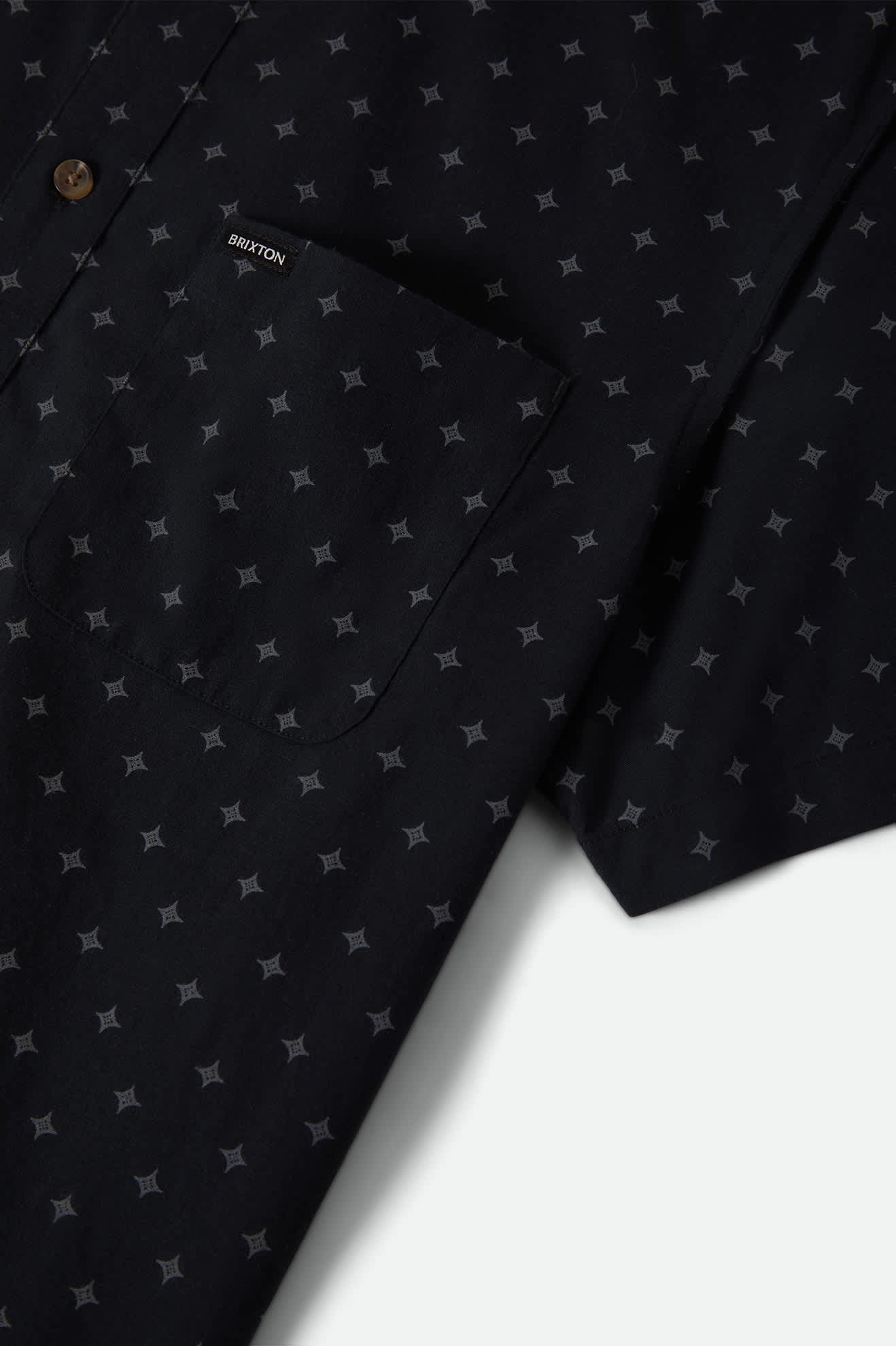 Men's Charter Print Short Sleeve Shirt in the color Future Grey Diamond Tile - Additional Laydown image