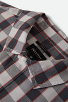 Men's Cru Plaid Short Sleeve Shirt in the color Black/Off White/Red - Additional Laydown image