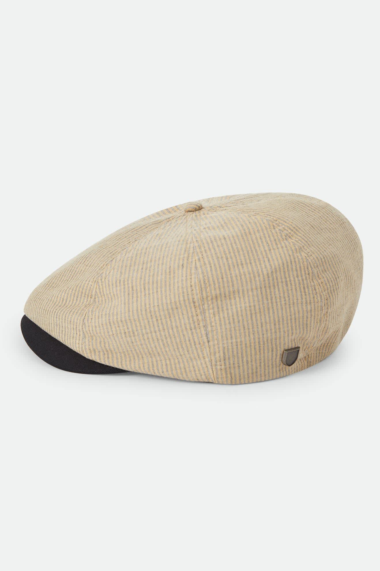 Unisex Brood Newsboy Cap in the color Khaki Stripe/Washed Black - Additional Laydown image