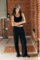 Women's Pointelle Slim Fit Tank in the color Black - Men's Lifestyle image