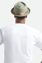 Unisex Stout Pork Pie in the color Olive Surplus/Bronze - Men's Back View