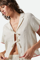 Women's Wandering Tie Top in the color Off White - Women's Front View