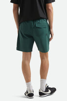 Men's Everyday Stretch Hybrid Short 7" in the color Primal Green - Men's Back View