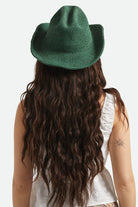 Women's Odessa Straw Packable Cowboy Hat in the color Primal Green - Women's Back View