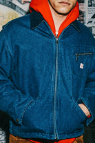 Men's Altered Threads Lined Garage Jacket in the color Medium Wash Denim - Men's Lifestyle image