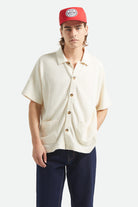 Men's Poolside Short Sleeve Shirt in the color Off White - Men's Front View