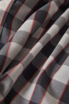 Men's Cru Plaid Short Sleeve Shirt in the color Black/Off White/Red - Additional Laydown image