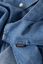 Men's Waylon Lightweight Overshirt in the color Medium Wash Chambrey - Additional Laydown image