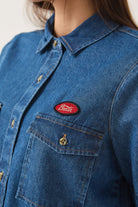 Women's Mechanics Women's Shirt in the color Medium Chambray - Additional Fit image