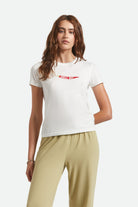 Women's Chill Out Fitted Crew T-Shirt in the color Off White - Women's Front View