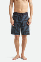 Men's Blitz Boardshort 19" in the color Black/Future Grey Warped Tile - Men's Front View