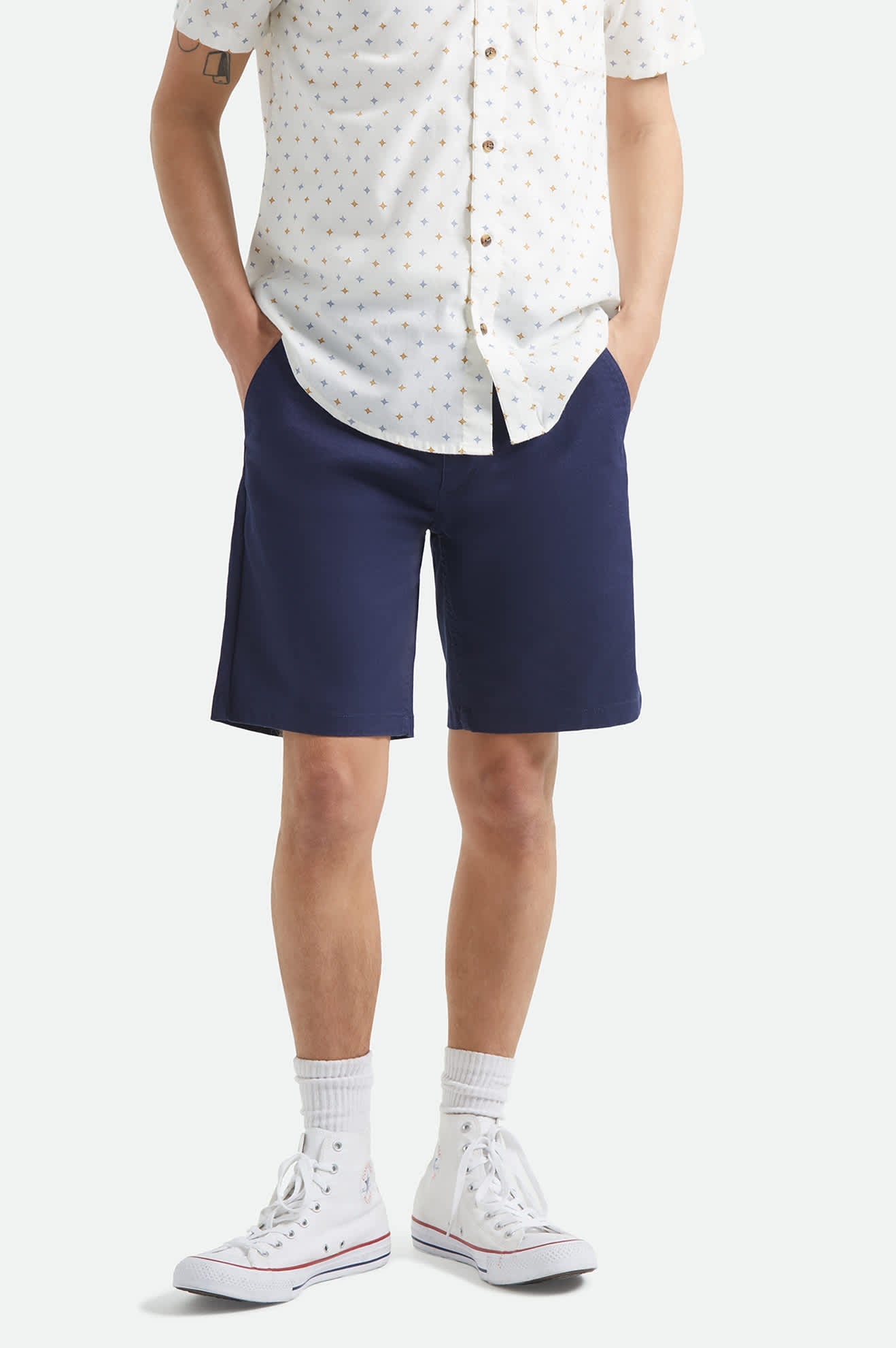 Men's Santo Chino Short in the color Midnight Blue - Men's Front View