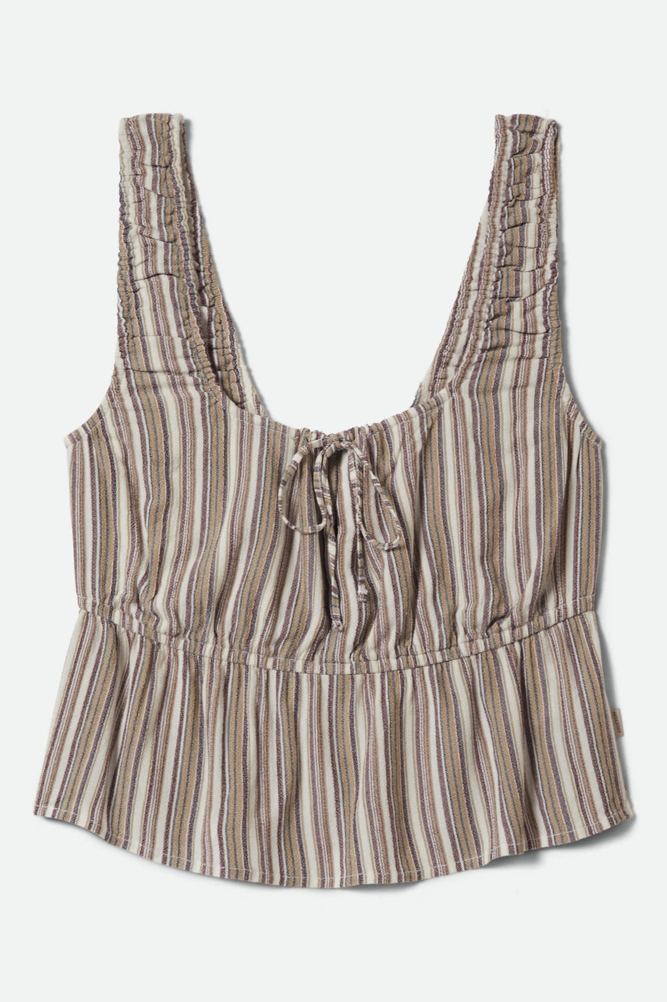Women's The Abigail Tie Top in the color Worn In Robust Red Stripe - Front Product View