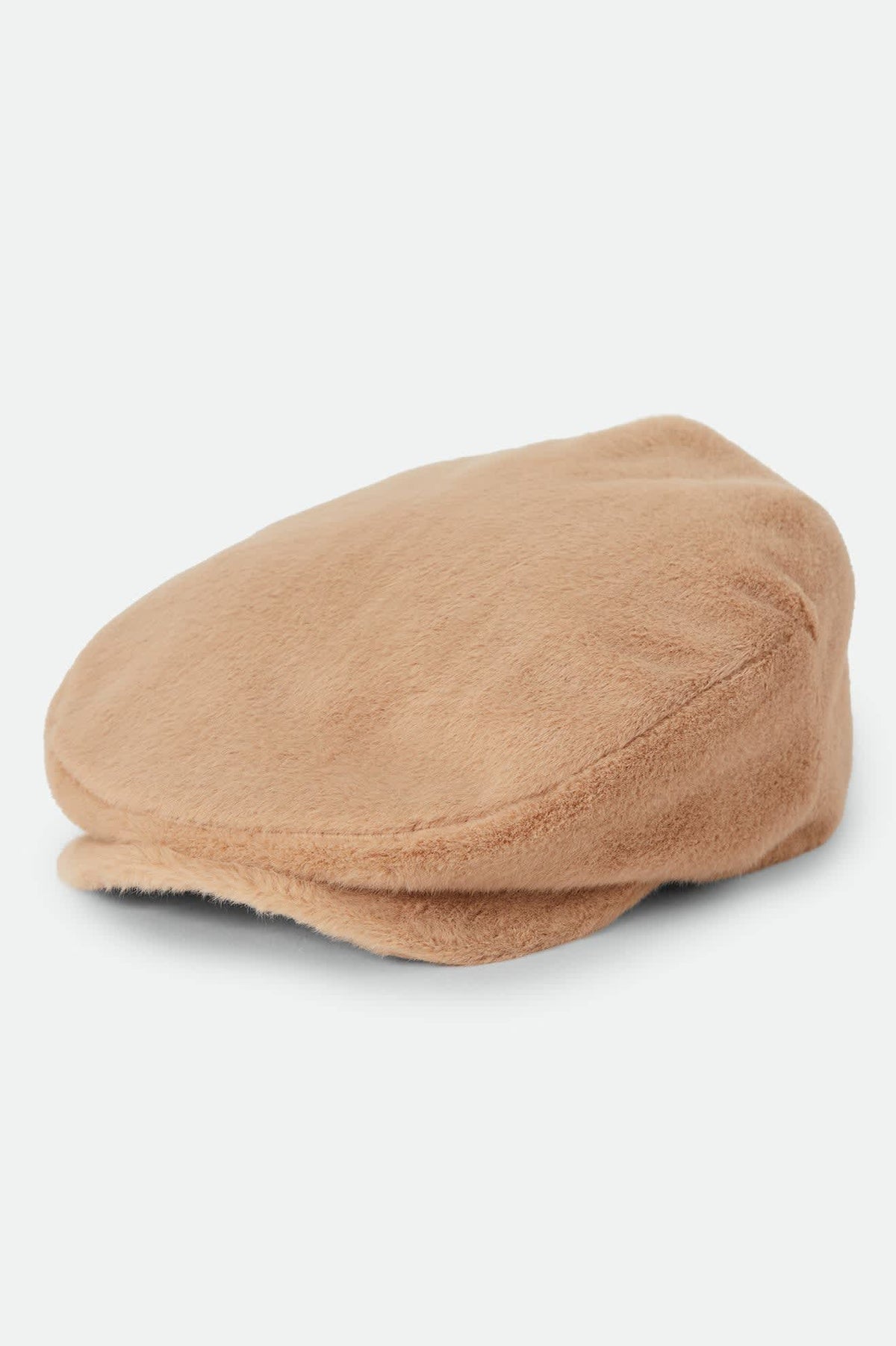 Unisex Century Barrel Snap Cap in the color Natural Faux Fur - Front Product View