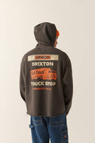 Men's 76 Chopped Hoodie in the color Washed Black - Men's Back View