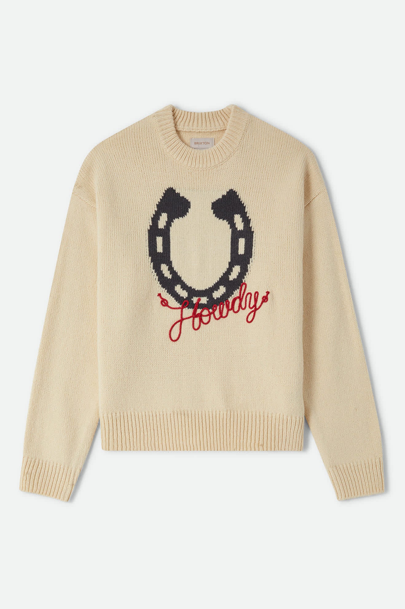 Women's Howdy Crew Sweater in the color Whitecap - Front Product View