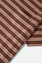 Men's Nova Stripe Short Sleeve Pocket T-Shirt in the color Pinecone Brown/Silver Pink Worn Wash - Additional Laydown image