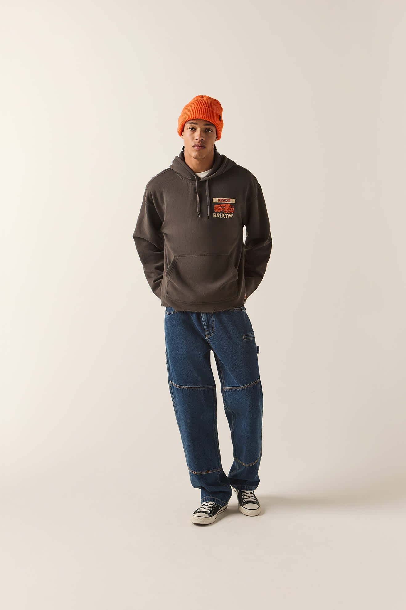 Men's 76 Chopped Hoodie in the color Washed Black - Additional Fit image