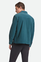 Men's New West Relaxed Overshirt in the color Night Sage Corduroy - Men's Back View