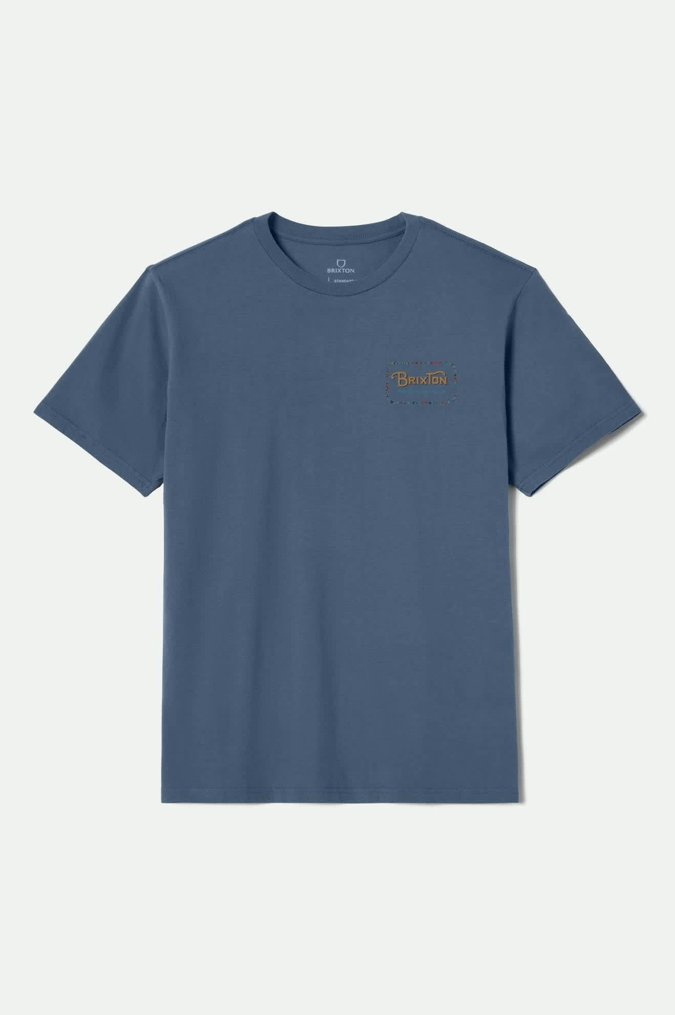 Men's Grade S/S Standard T-Shirt in the color Harbor Blue/Black/Marble Teal - Front Product View