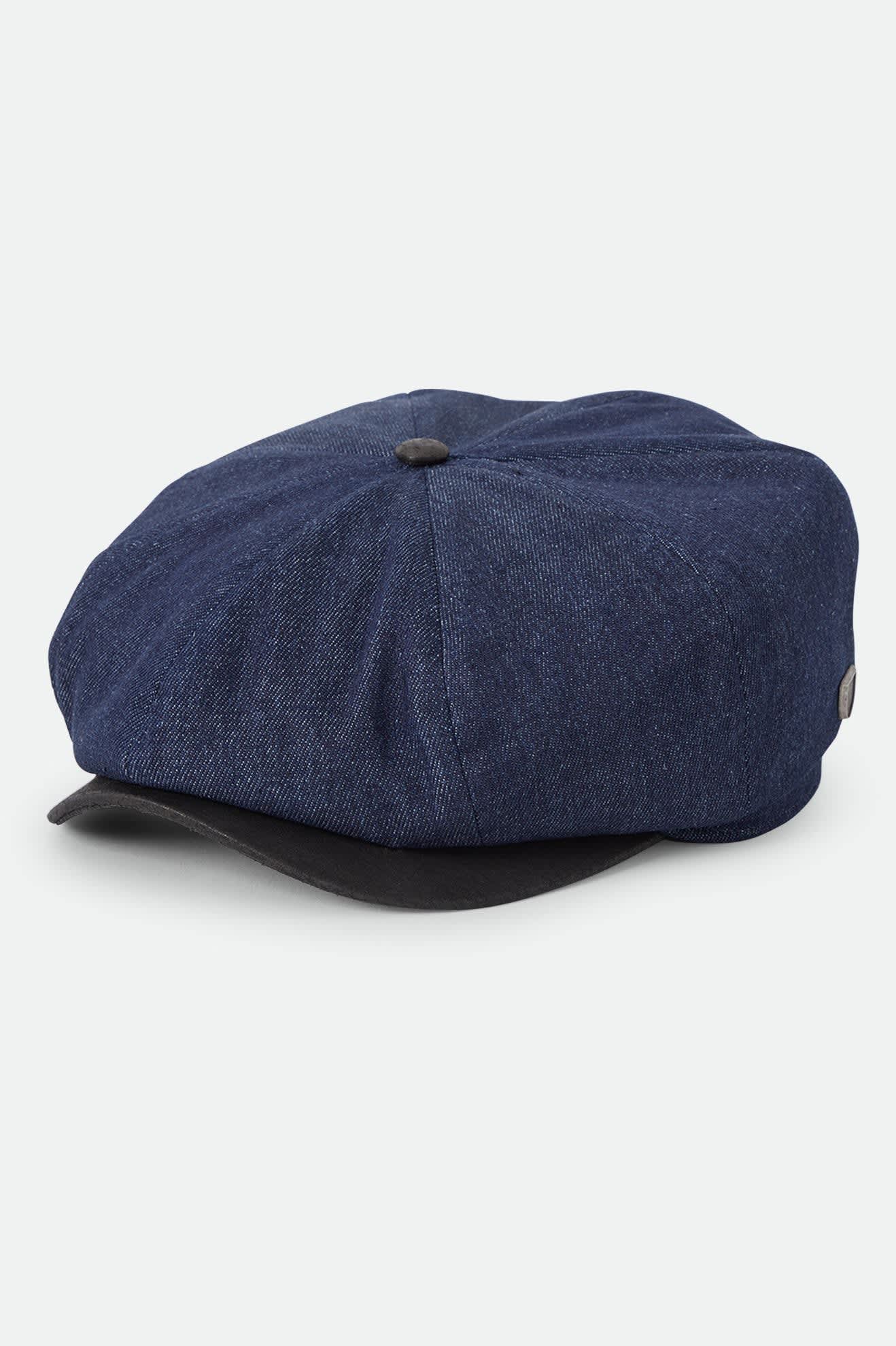 Unisex Brood Baggy Flannel Snap Cap in the color Black Denim/Black - Front Product View