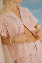 Women's Paradise Lounge Short Sleeve Shirt in the color Chalk Pink - Men's Lifestyle image