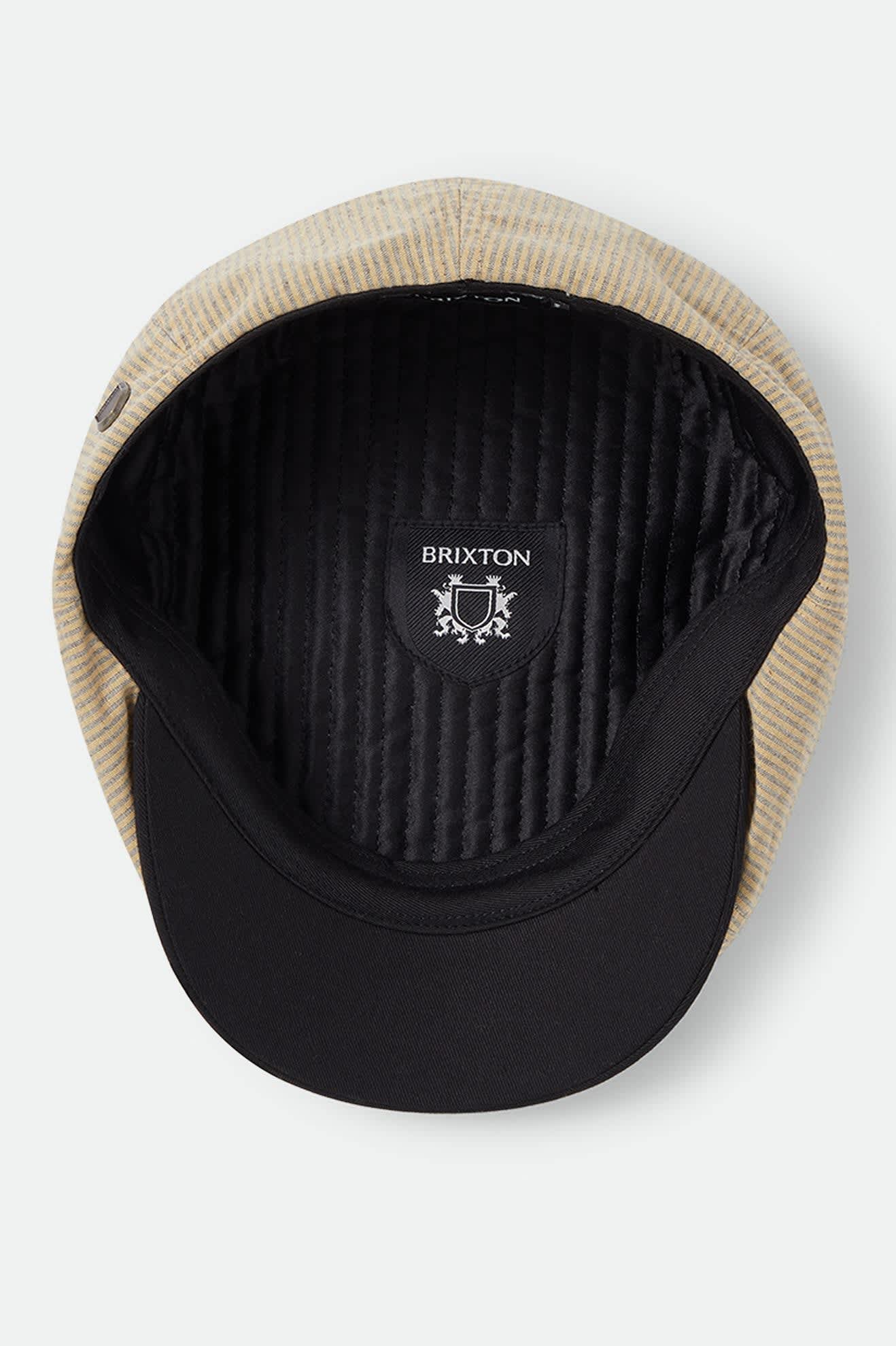 Unisex Brood Newsboy Cap in the color Khaki Stripe/Washed Black - Additional Laydown image