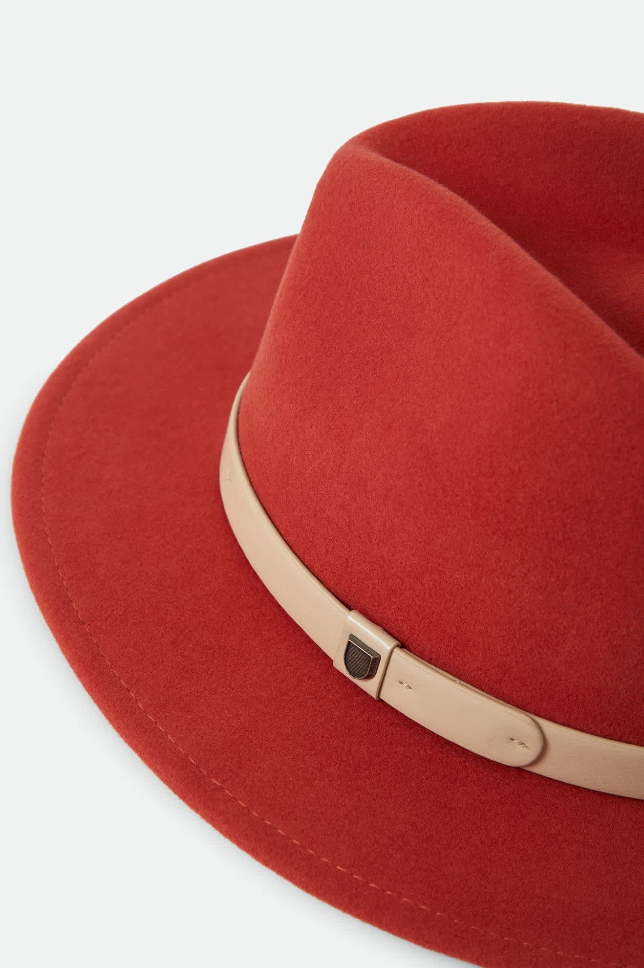 Unisex Messer Fedora in the color Red Earth/Wax Paper - Additional Laydown image
