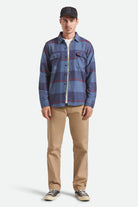 Men's Bowery Flannel in the color Bering Sea/Mood Indigo/Adrenaline Rush - Additional Fit image